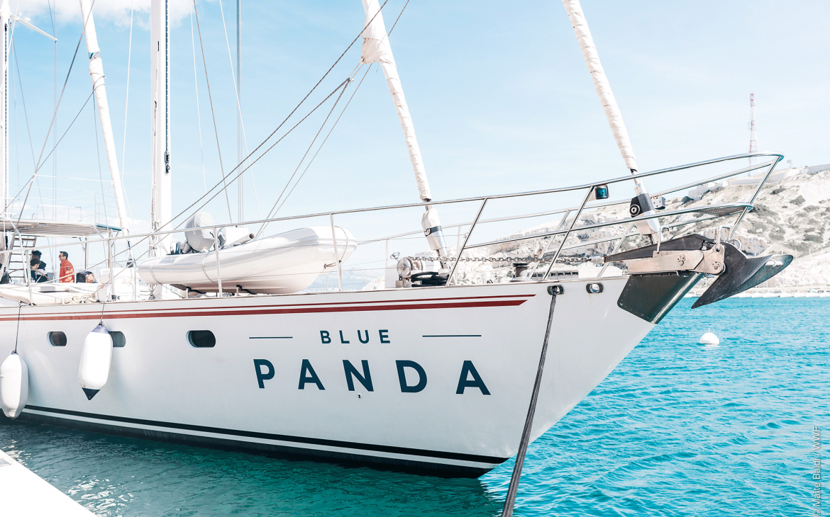Le bateau du WWF, le Blue Panda, à quai