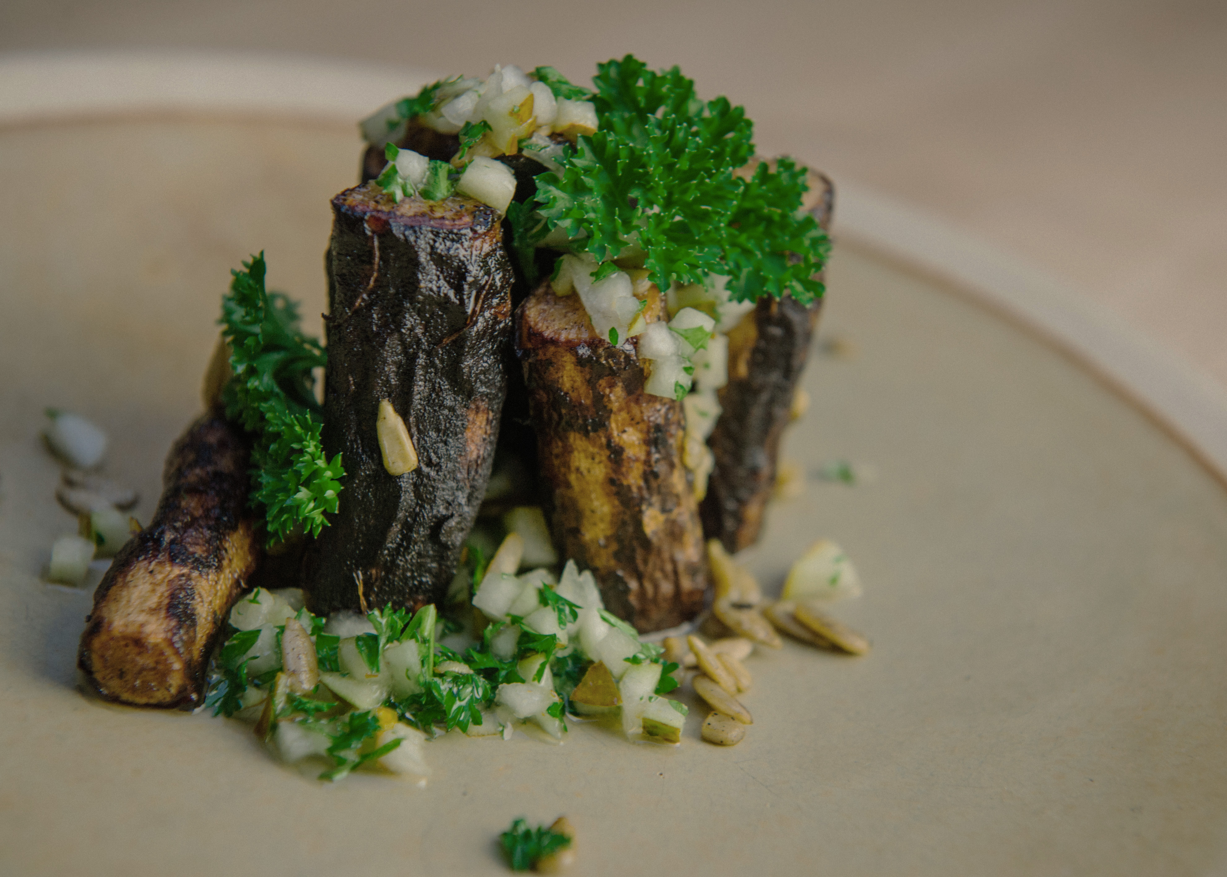 Recette de salsifis et sa brunoise de poires