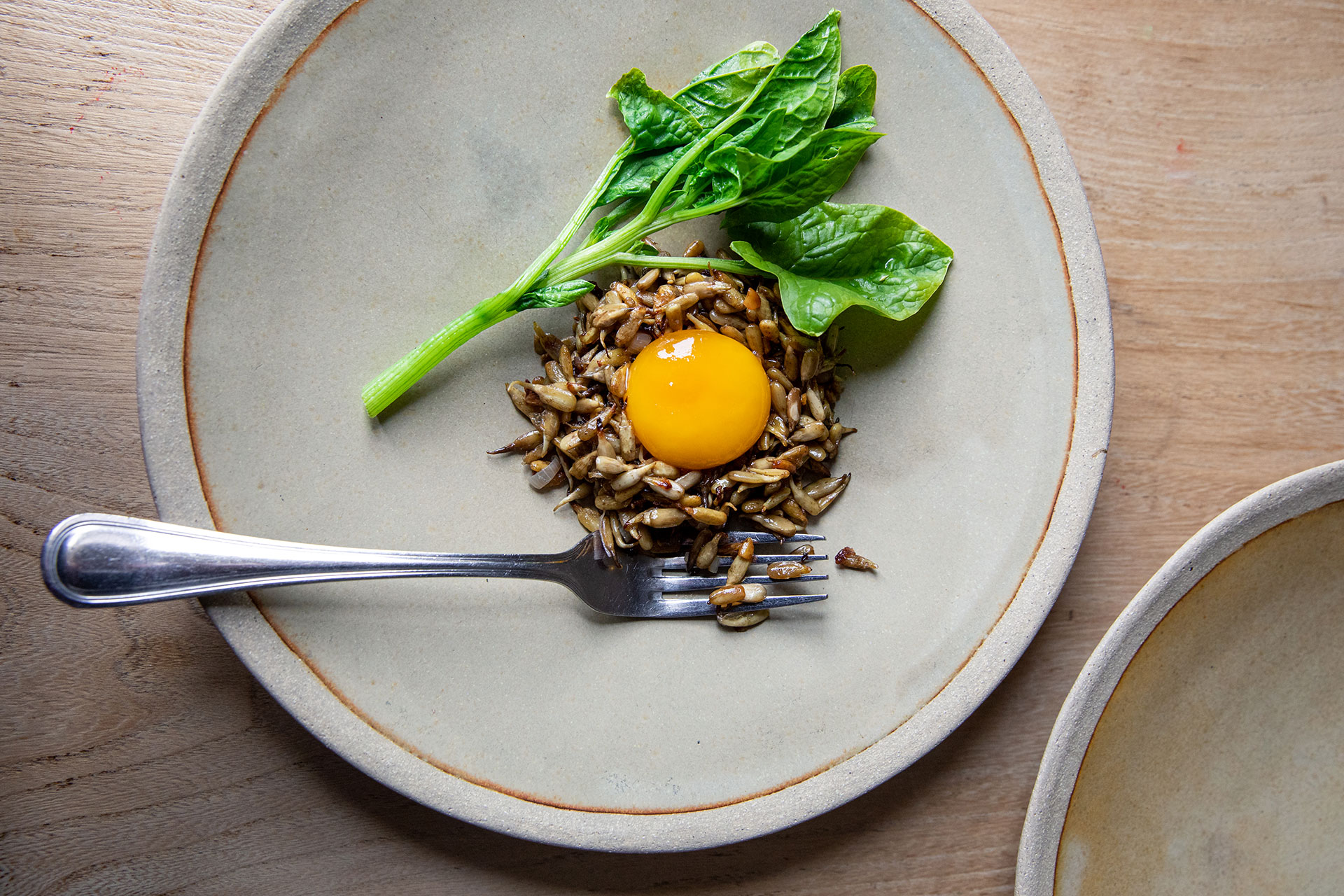 Recette durable de Florent Ladeyn - Oeufs marinés à la bière et graines de tournesol germées