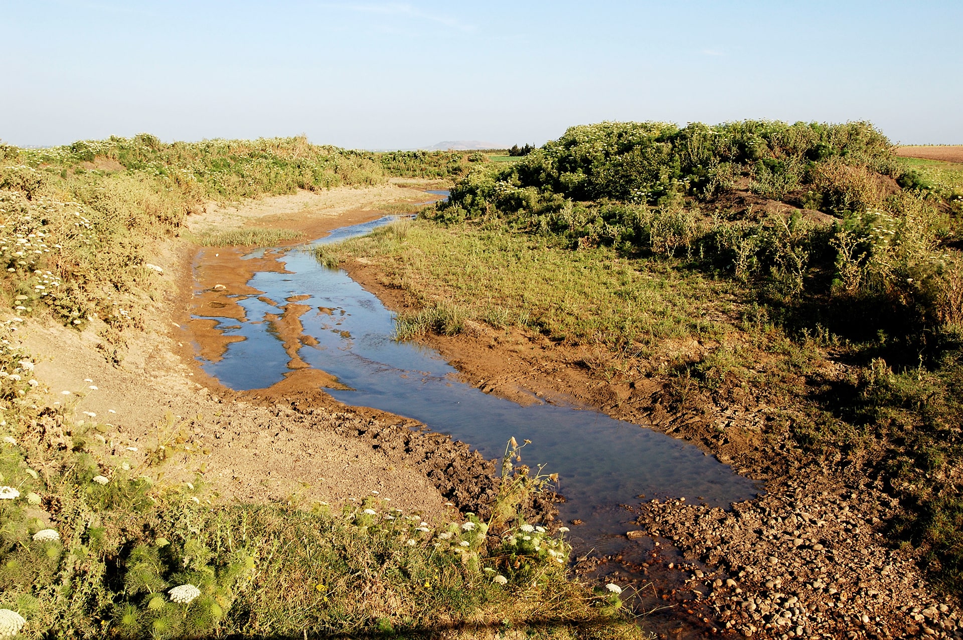 Rivière asséchée dans le massif de l'Atlas (Maroc)
