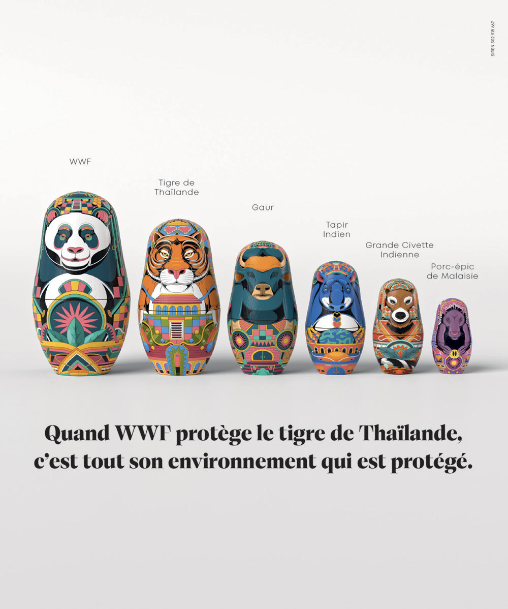 Affiche campagne espèces parapluies WWF France