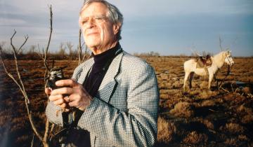 Dr Luc Hoffmann, ancien vice président du WWF International à la Tour du Valat, Camargue, France