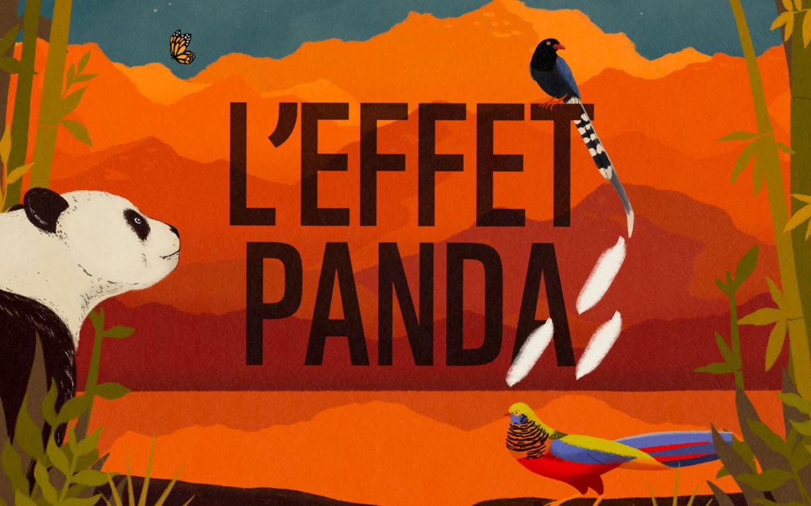 Un panda, deux oiseaux et un papillon illustrent le visuel de la saison 2 du podcast de l'Effet Panda.