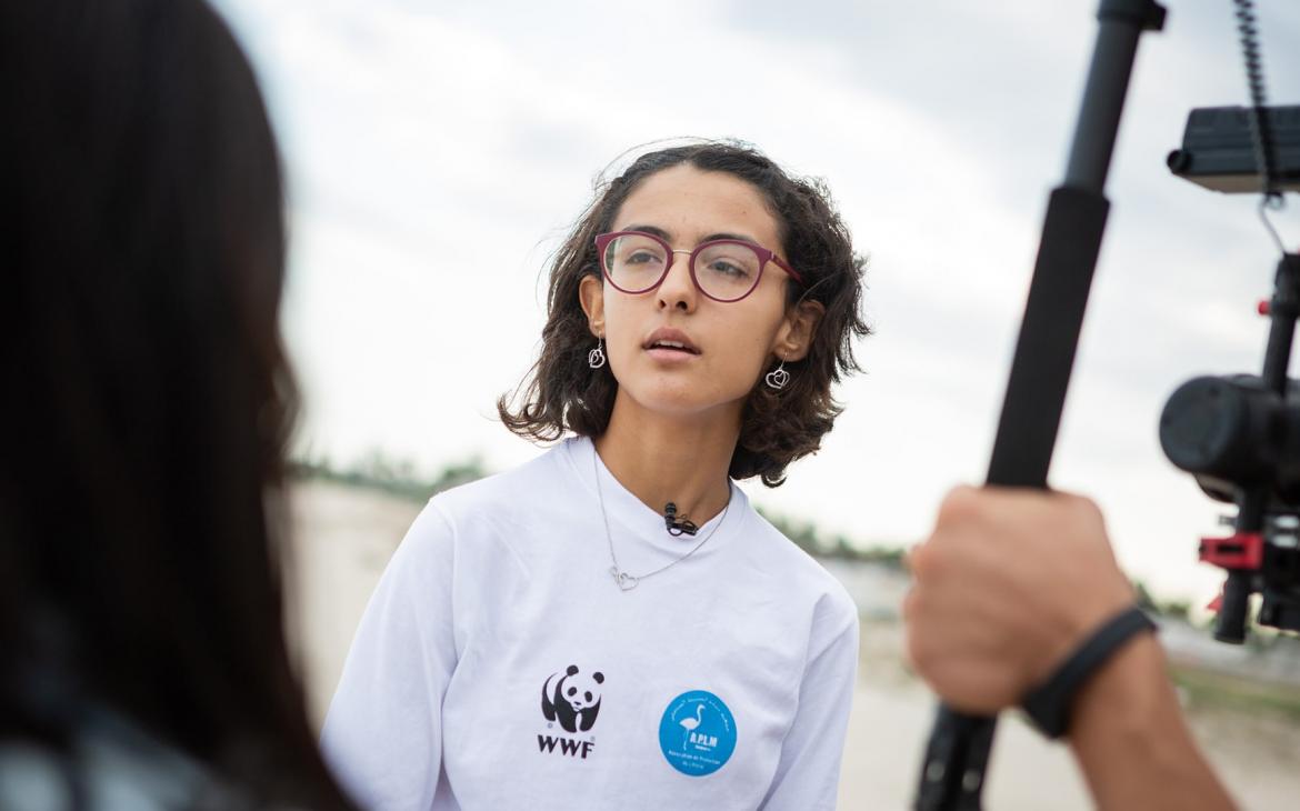 Interview avec une jeune de la région et membre de l'APLM (Association de Protection du littoral de Maâmoura) sur l'impact des changements climatiques sur la lagune de Maâmoura, Tunisie.