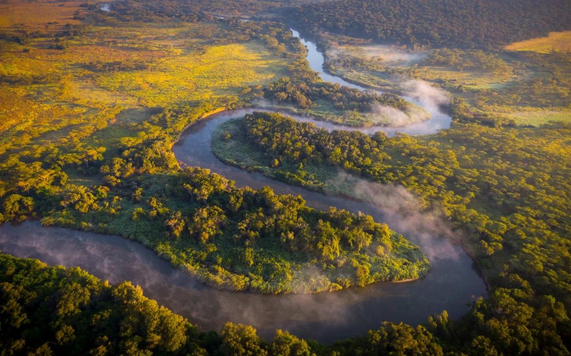 Vue aérienne de la rivière Kabompo