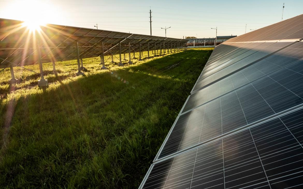 Panneau solaire de la centrale solaire de la Coopérative Armstrong, Santa Fe, Argentine