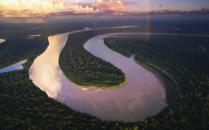 Vue aréienne de l'Amazone