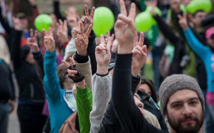 Marche pour le climat en 2014, à Santiago (Chili)