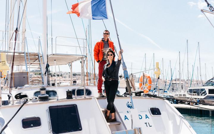 Le capitaine du Blue Panda et son second