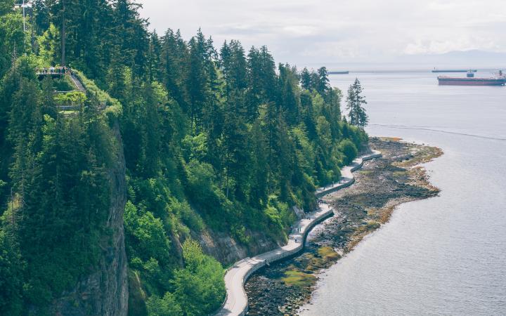 Vue aérienne du parc Stanley au Canada.