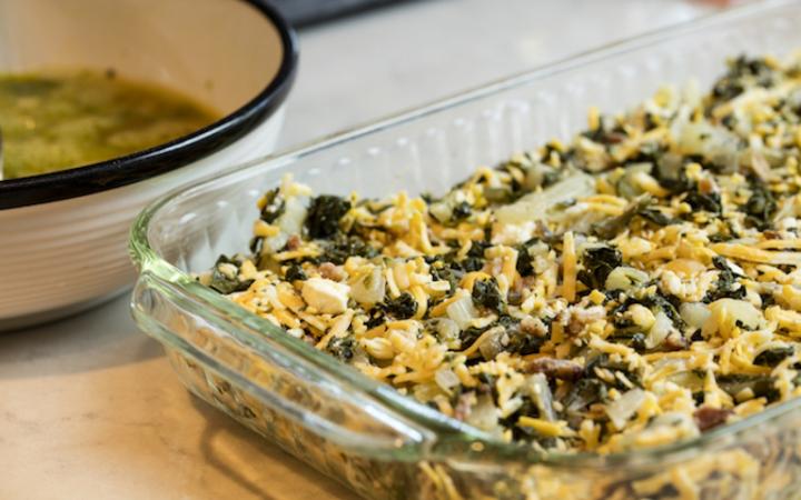 Recette de gratin de quinoa aux blettes et à la feta