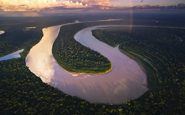 Vue aréienne de l'Amazone