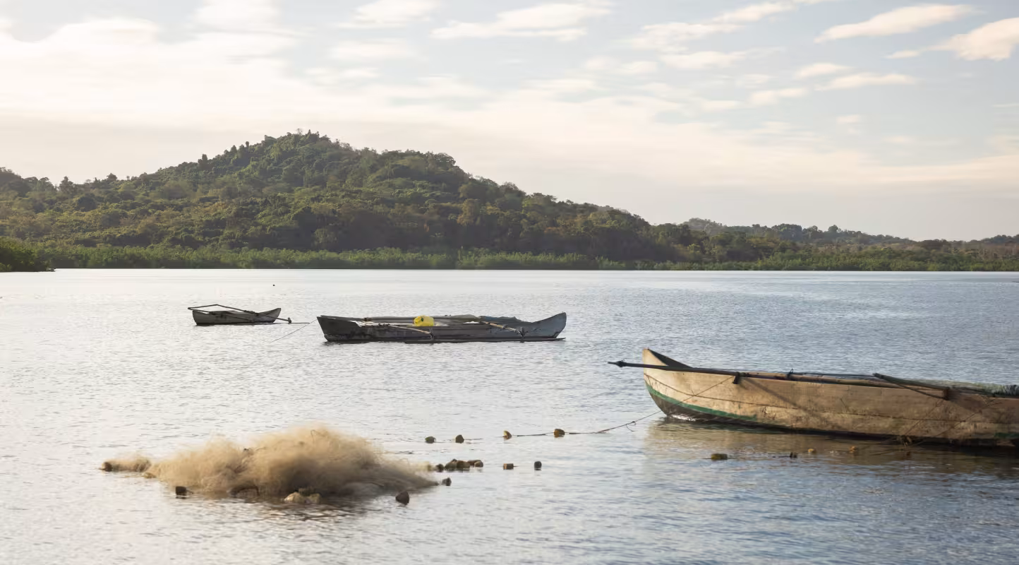 Bateaux de pêche au large de Nosy Be, à Madagascar.