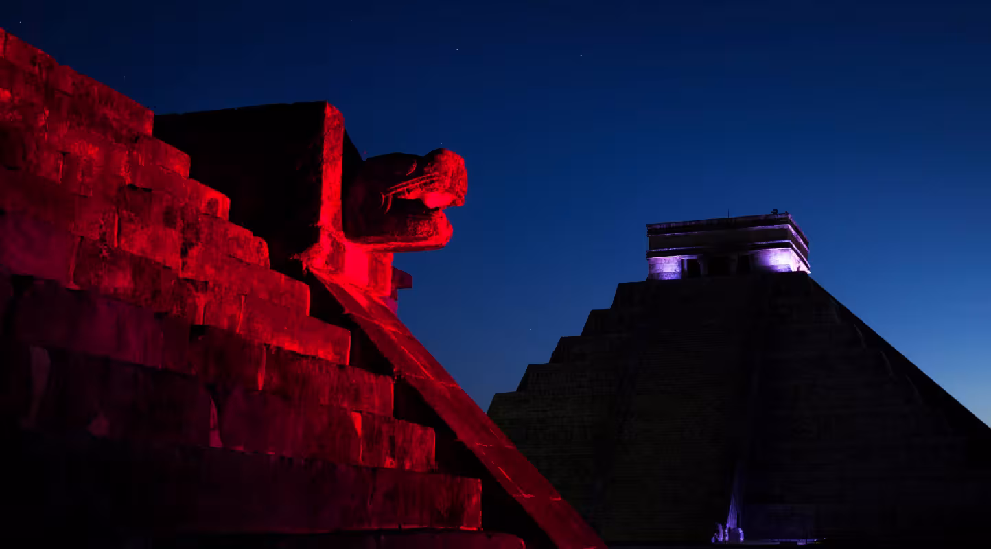 Représentation d'un jaguar au sein du site archéologique de Chichén Itzá. Chichén Itzá, Yucatán, Mexique.