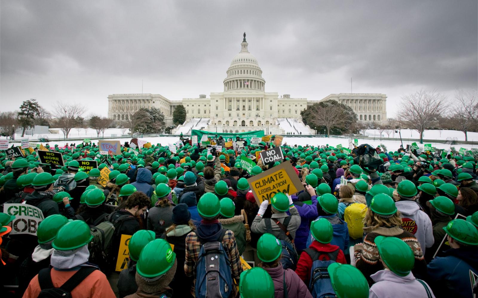 Rassemblement sur Capitol Hill, devant la Maison Blanche, pour une législation climatique