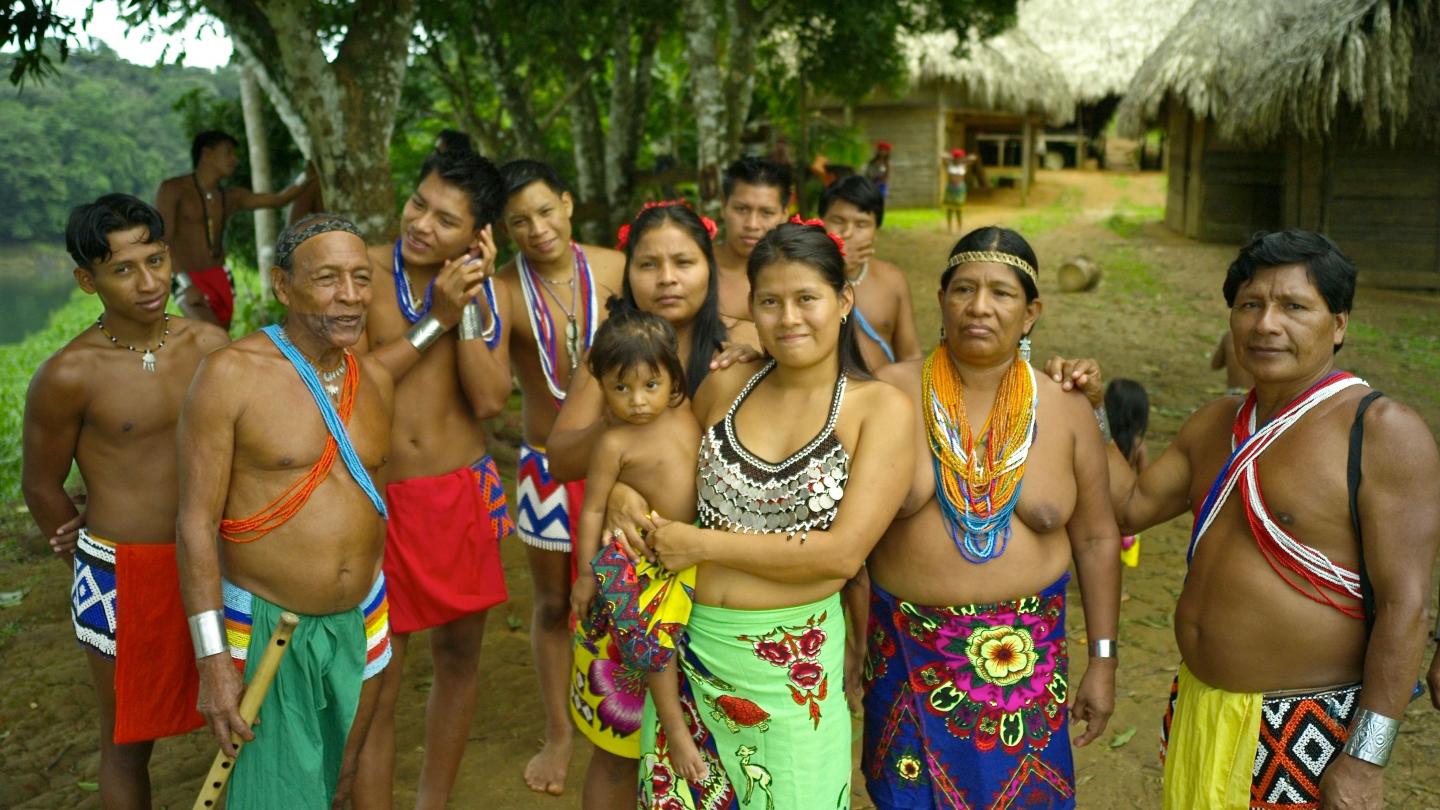 Groupe d'indiens de la tribu des Embera, Panama 