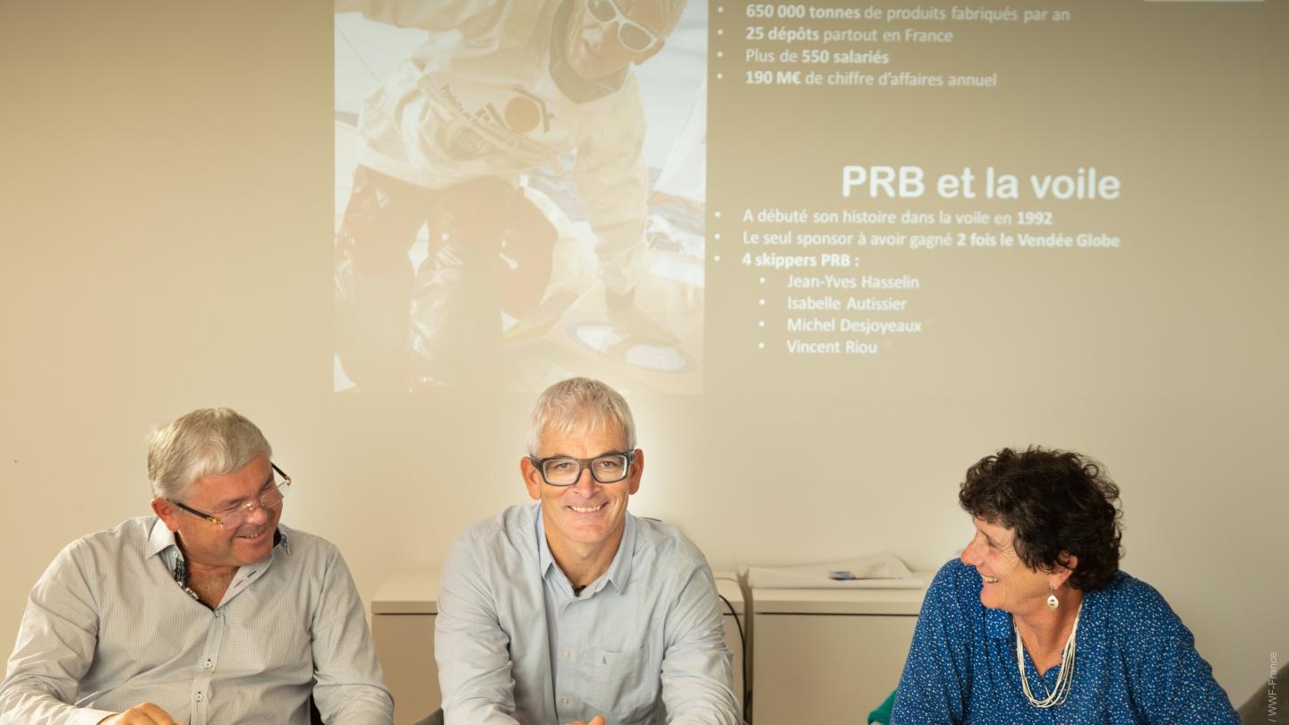 Vincent Riou, Isabelle Autissier et Jean-Jacques Laurent