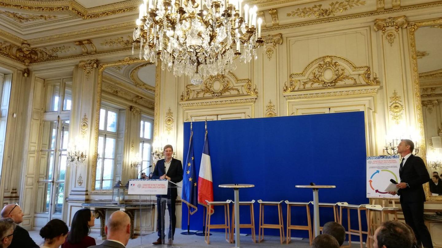 Discours de Pascal Canfin durant le pacte plastique