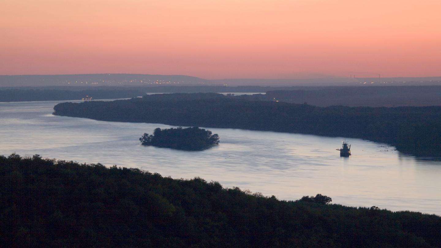 La rivière du Danube dans la région de Ruse en Bulgarie