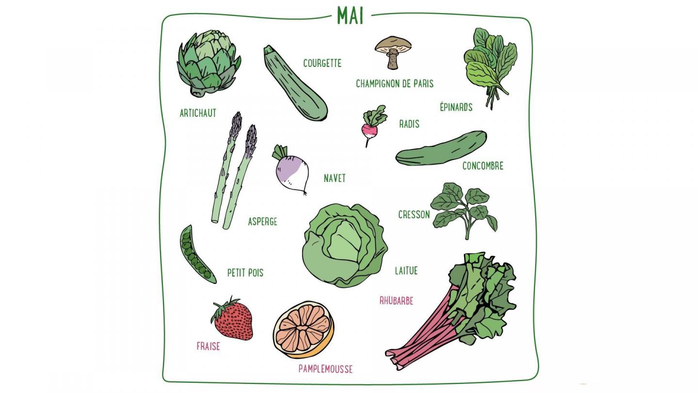 Artichauts, courgettes, laitues, concombres, petits pois, fraises... Découvrez les fruits & légumes de saison de mai en France métropolitaine