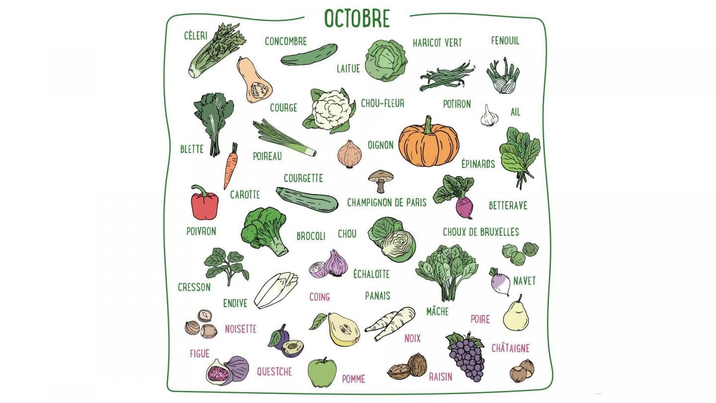 Chou, échalote, céleri, châtaigne, coing... Découvrez les fruits & légumes de saison du mois d'octobre en France métropolitaine.