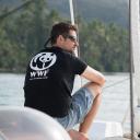 Marc Oremus, coordinateur WWF France du programme marin en Nouvelle-Calédonie, en mission sur un bateau