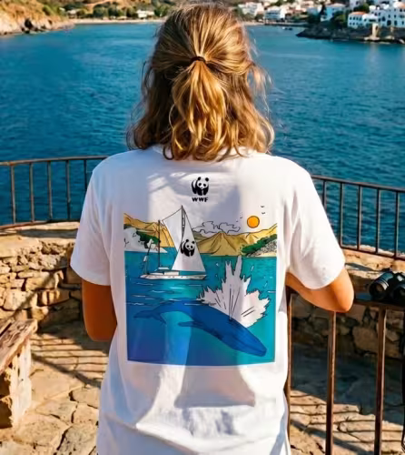 tshirt boutique blue panda baleine