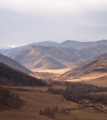 Vue aérienne du Massif Altai Saian