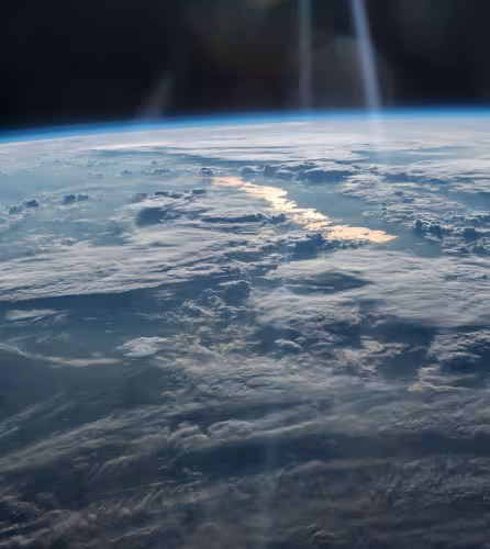 La planète Terre vue d'un satellite en orbite