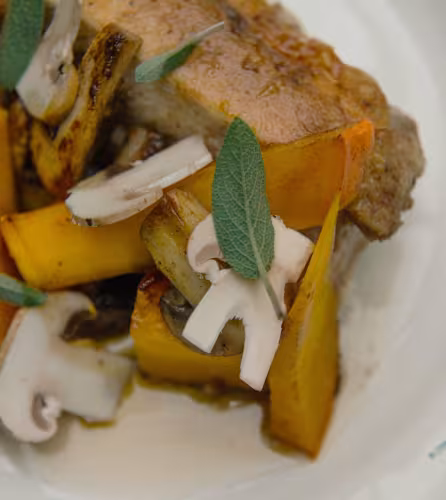 Recette de poulet saumuré et son potimarron poêlé