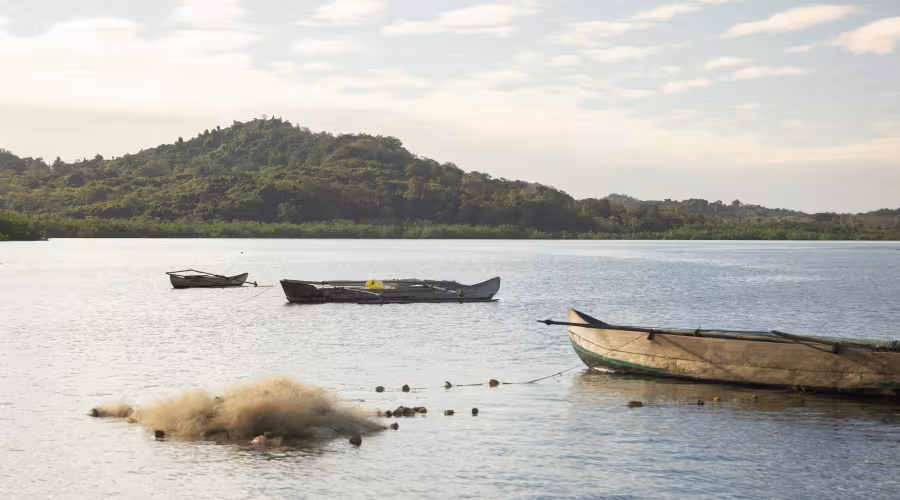 Bateaux de pêche au large de Nosy Be, à Madagascar.